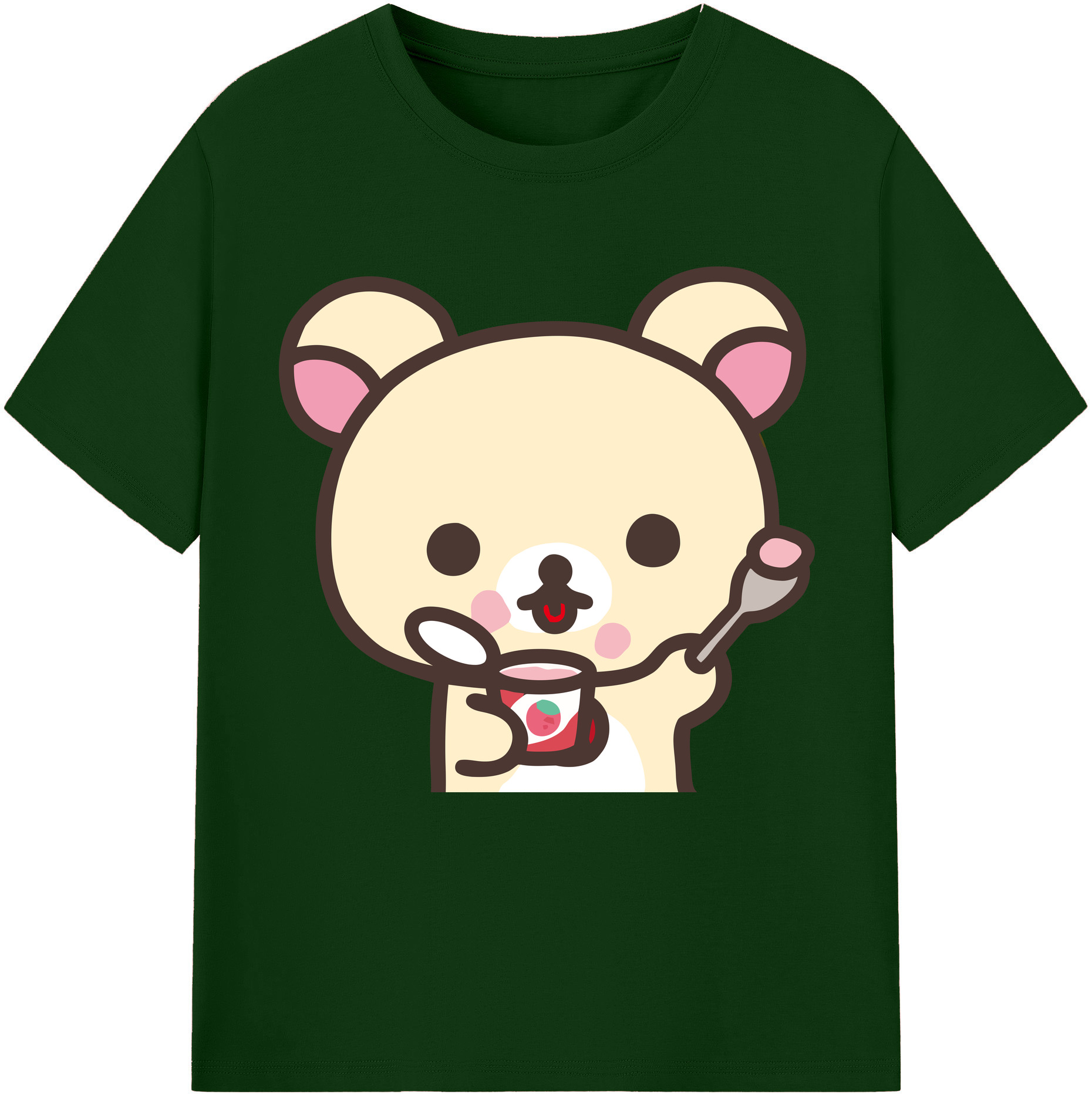 （画像用） リラックマ リラックマ キイロイトリ Rilakkuma Korilakkuma Kiiroitori 綿100％半袖Tシャツ（フロントプリント）